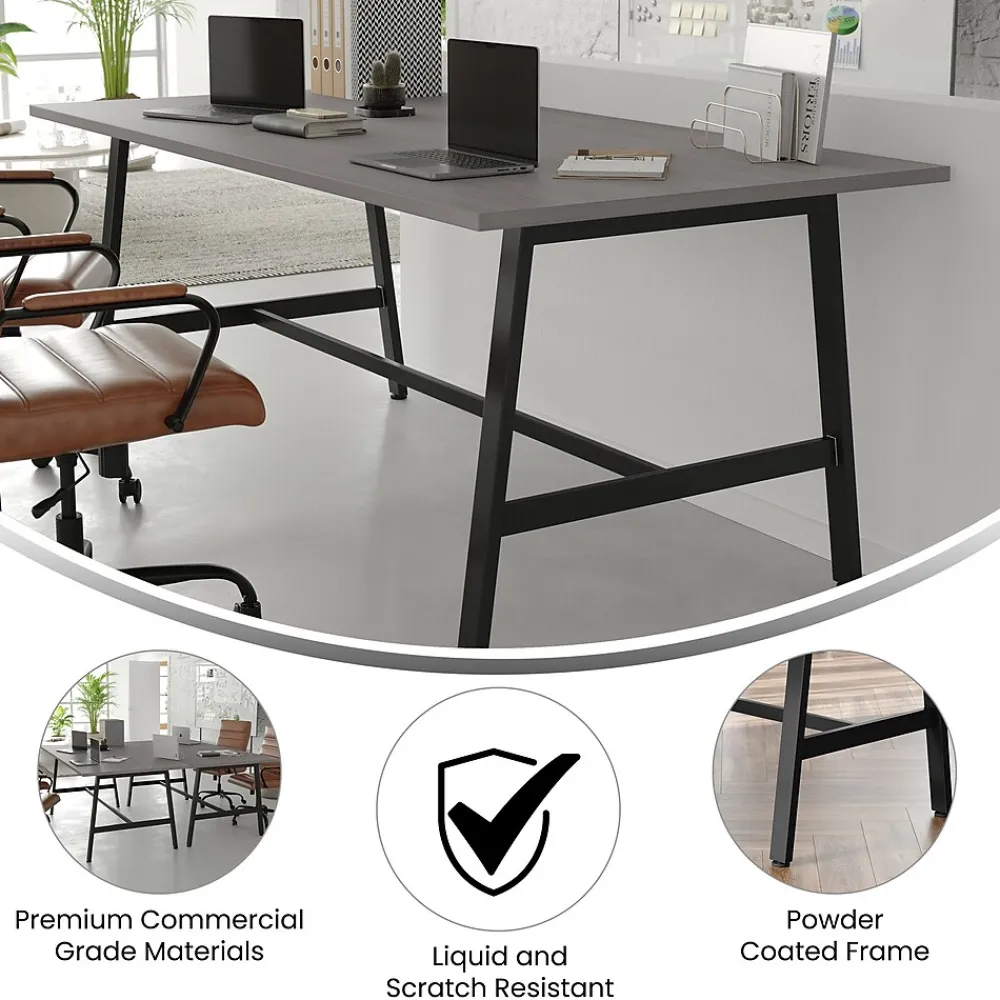 Conference Room Tables*Flash Furniture Redmond 72"W x 36"D Conference Table, Laminate, Gray Oak (MTM7236LTGRYABF)