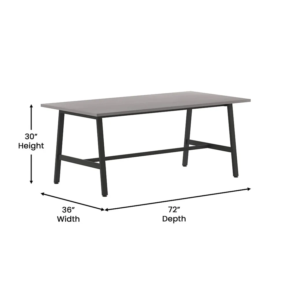 Conference Room Tables*Flash Furniture Redmond 72"W x 36"D Conference Table, Laminate, Gray Oak (MTM7236LTGRYABF)