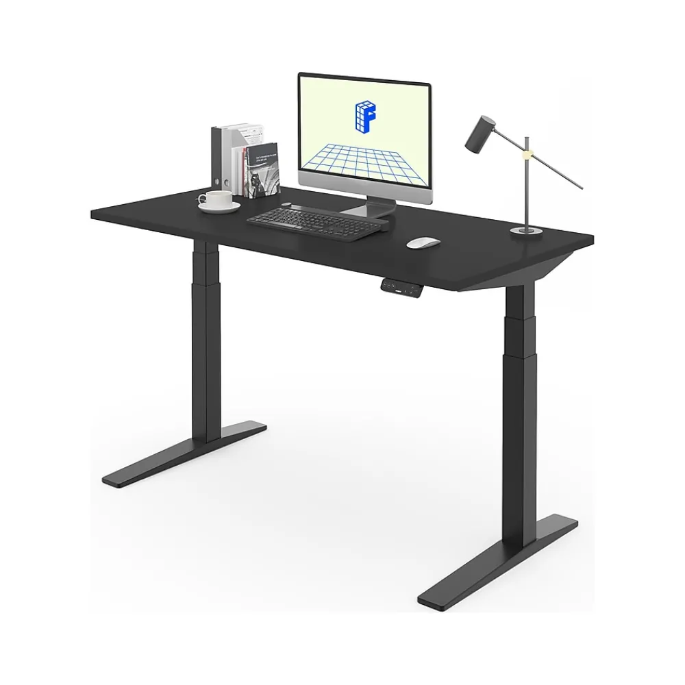 Standing Desks*FlexiSpot E7 Pro 55"W Electric Adjustable Chipboard Standing Desk, (E7BPRO5528-B) Black