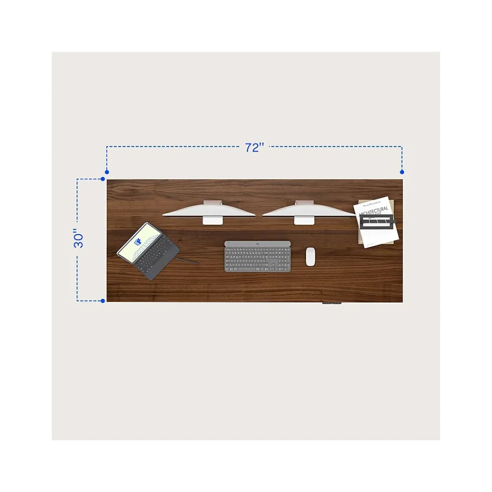 Standing Desks*FlexiSpot E7Q 72"W Electric Adjustable Standing Desk, Black Walnut/Black (E7QB7230-BW)
