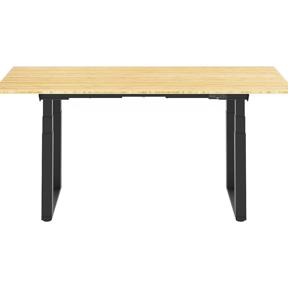 Standing Desks*FlexiSpot E7Q 72"W Electric Adjustable Standing Desk, Bamboo/Black (E7QBR7230-LBZB)