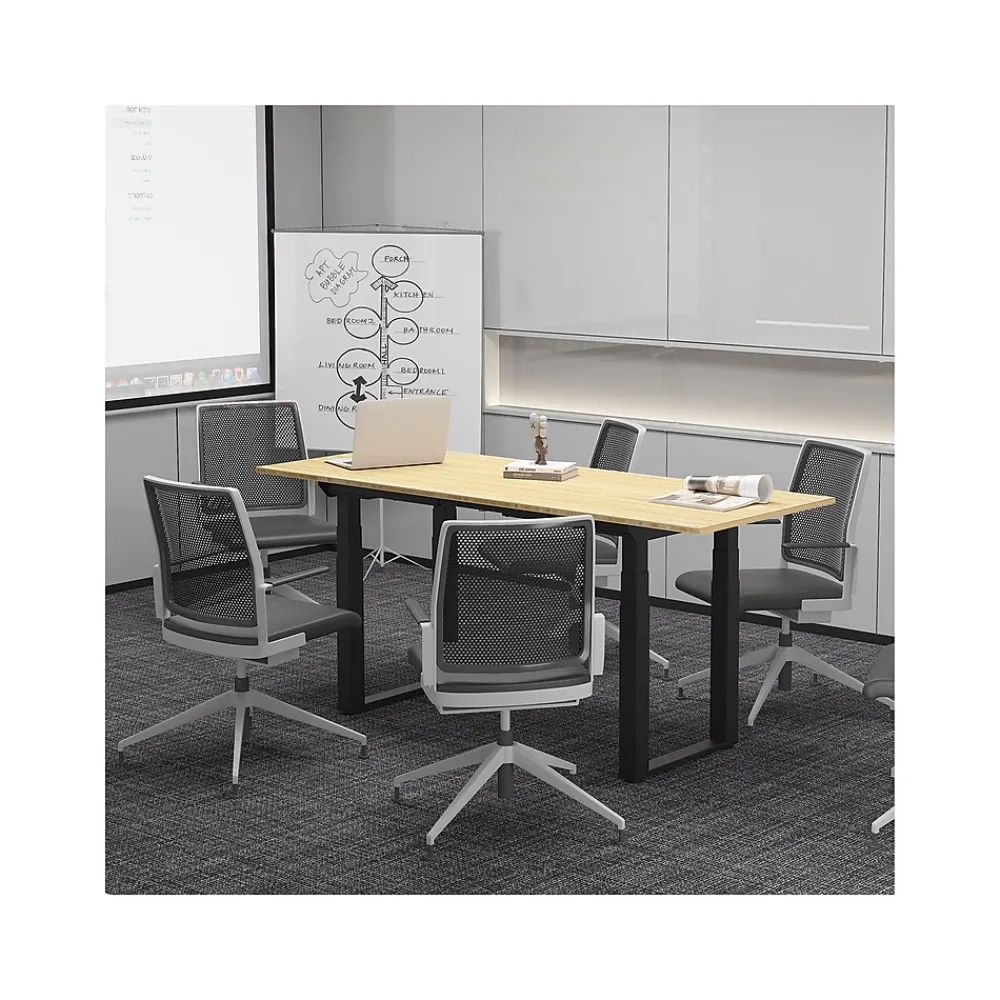 Standing Desks*FlexiSpot E7Q 72"W Electric Adjustable Standing Desk, Bamboo/Black (E7QBR7230-LBZB)