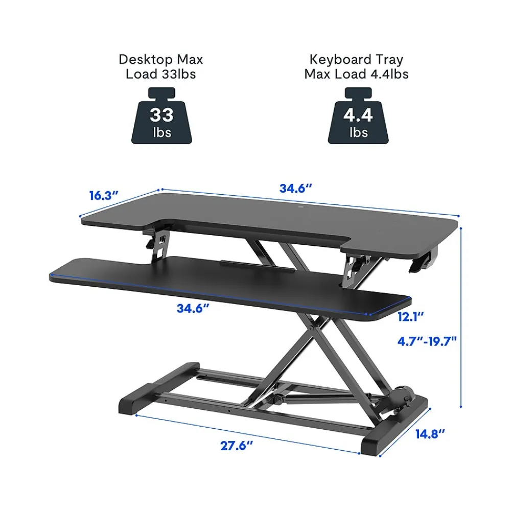 Standing Desks*FlexiSpot M7 Series 35"W Manual Rectangular Adjustable Standing Desk Converter, Black (M7-E-35B)