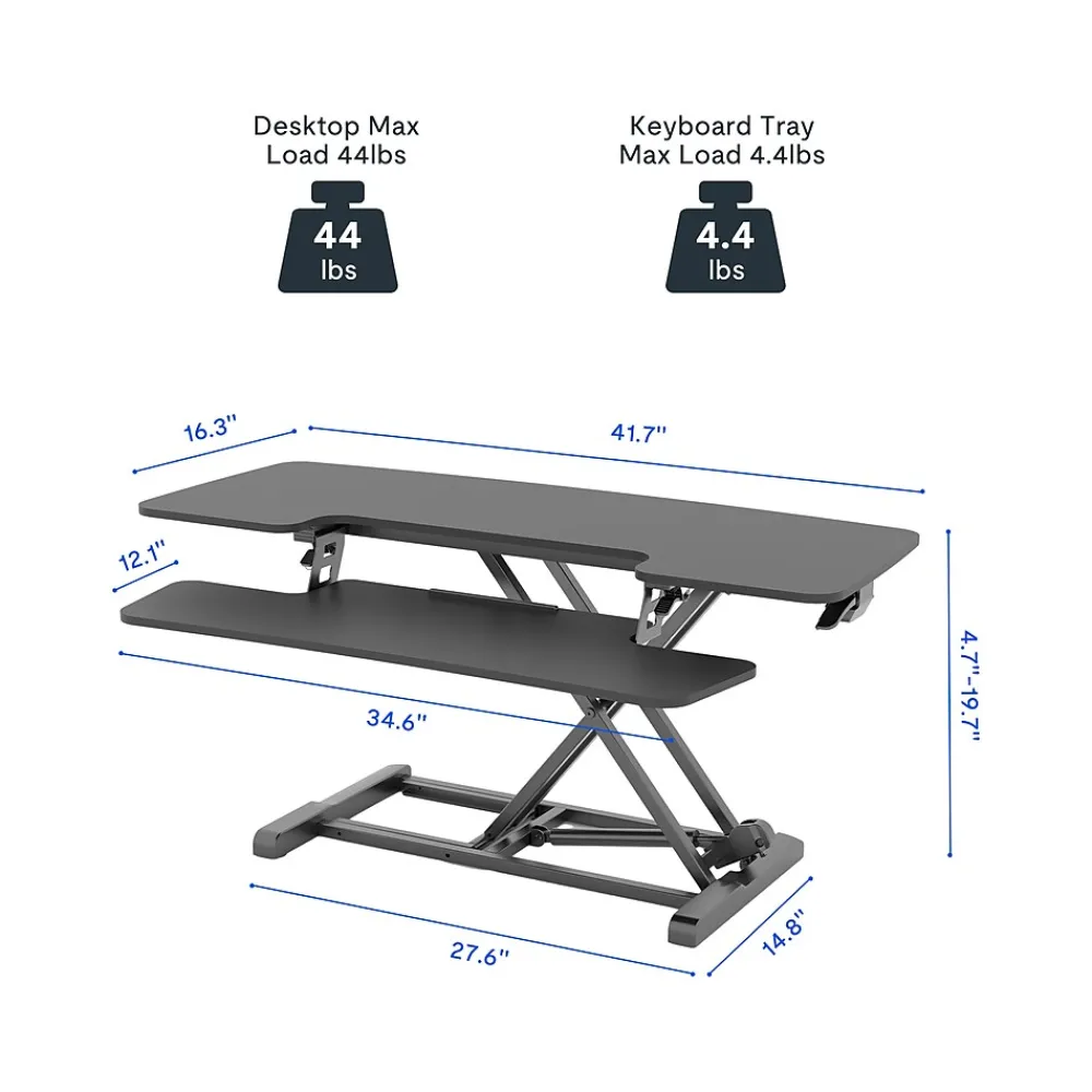 Standing Desks*FlexiSpot M7 Series 42"W Manual Rectangular Adjustable Standing Desk Converter, Black (M7-E-42B)
