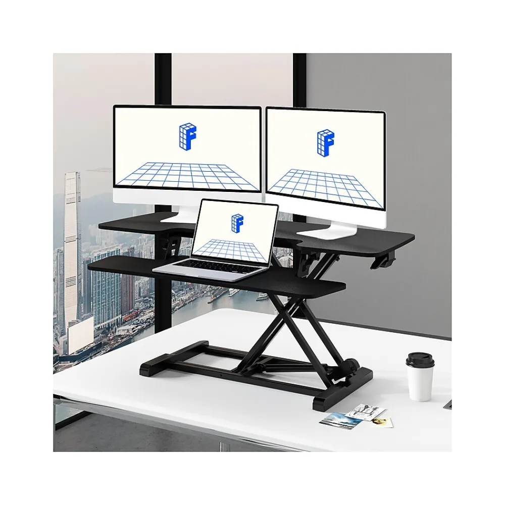 Standing Desks*FlexiSpot M7 Series 42"W Manual Rectangular Adjustable Standing Desk Converter, Black (M7-E-42B)