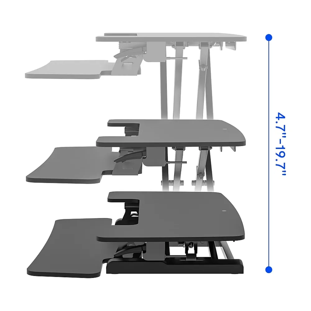 Standing Desks*FlexiSpot M7 Series 40"W Manual Rectangular Adjustable Standing Desk Converter, Black (M7-E-40B)