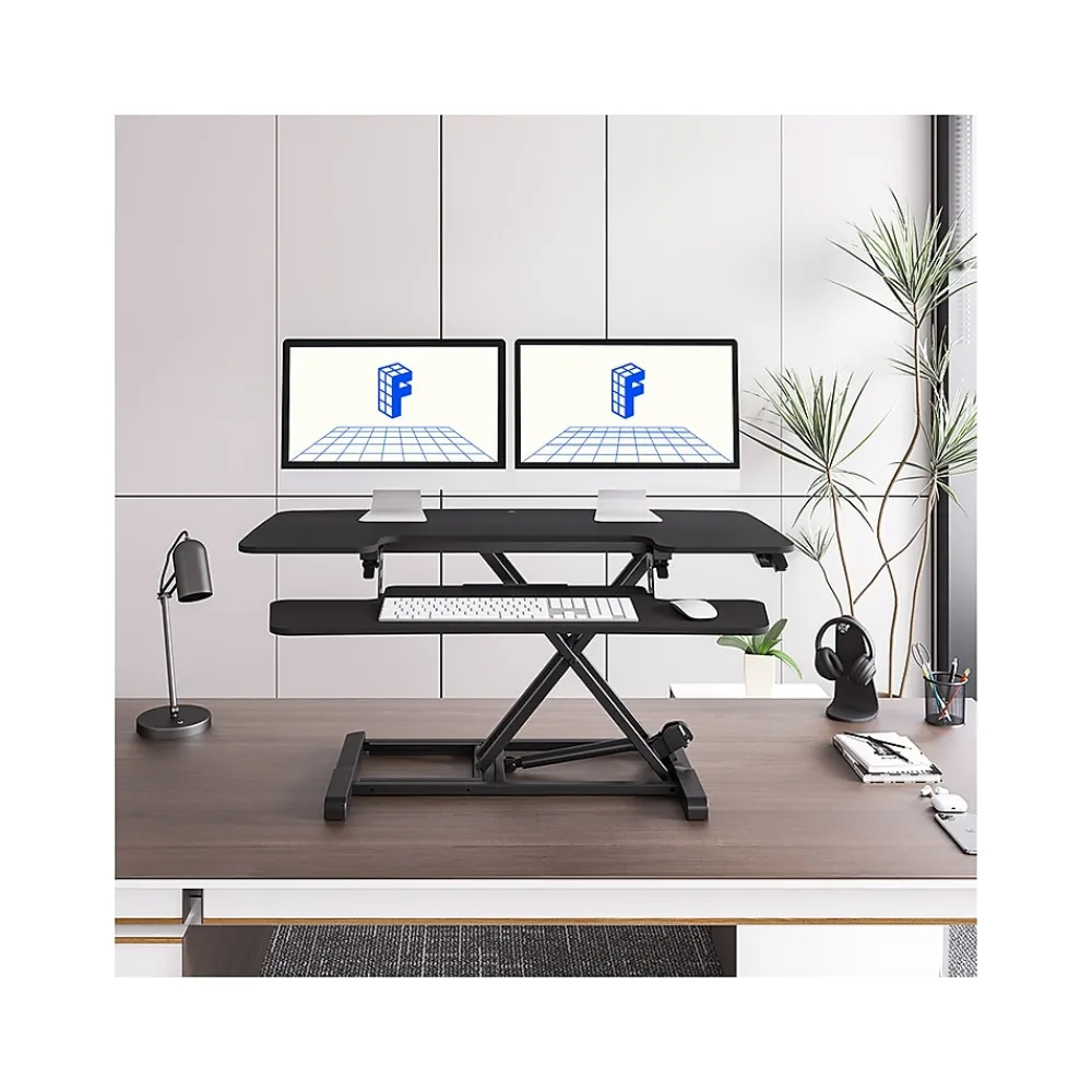 Standing Desks*FlexiSpot M7 Series 40"W Manual Rectangular Adjustable Standing Desk Converter, Black (M7-E-40B)