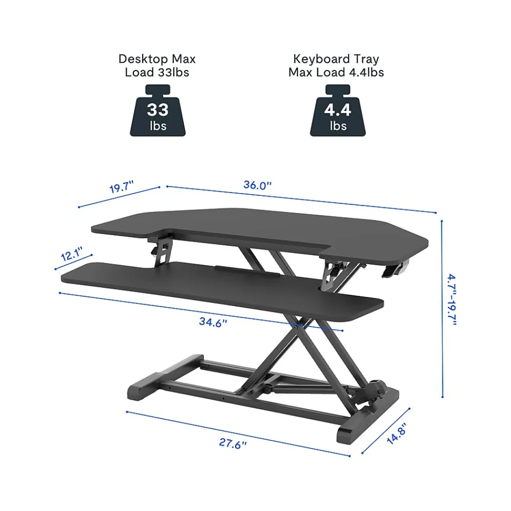 Standing Desks*FlexiSpot M7 Series 36"W Manual Adjustable Standing Desk Converter, Black (M7-E-36C)