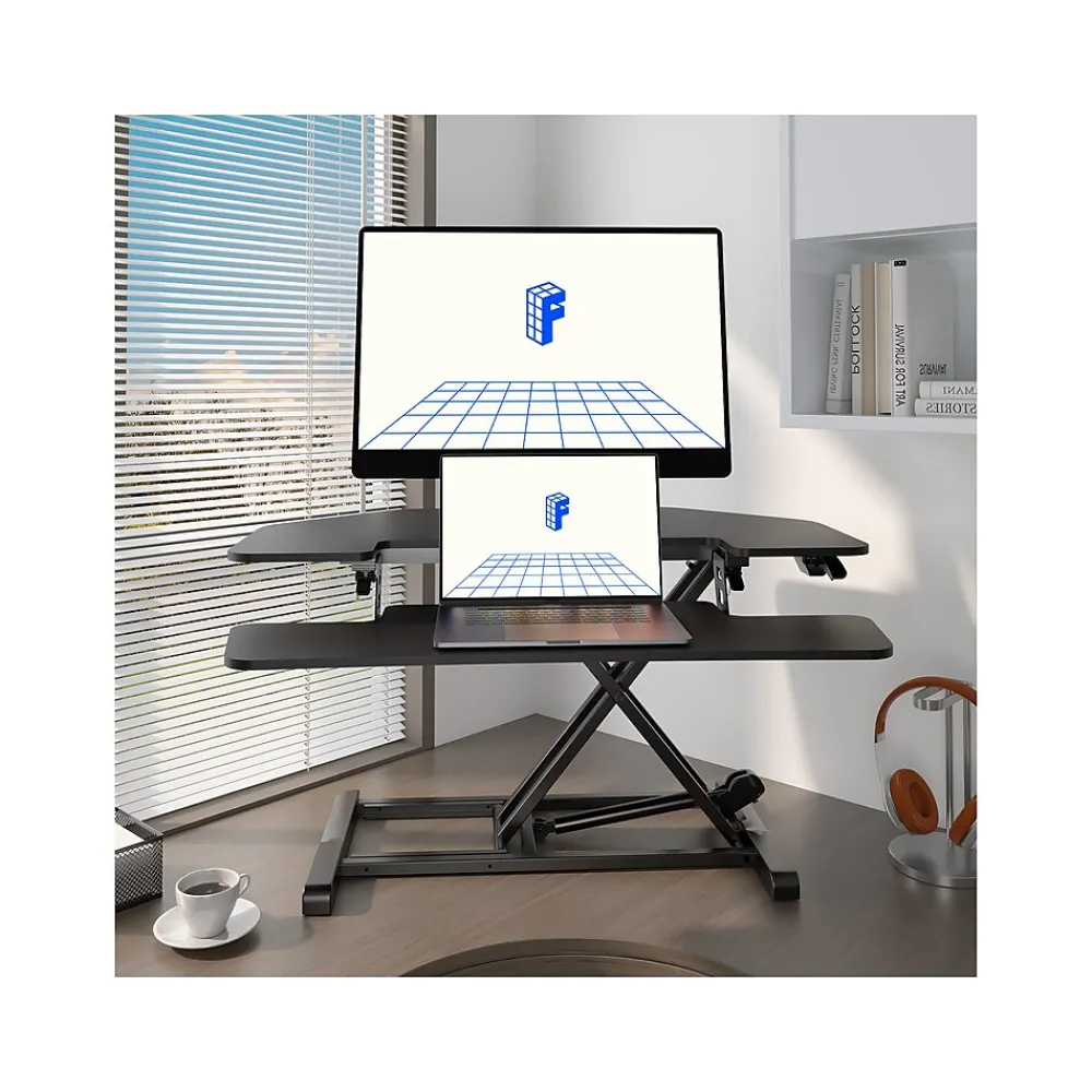 Standing Desks*FlexiSpot M7 Series 36"W Manual Adjustable Standing Desk Converter, Black (M7-E-36C)