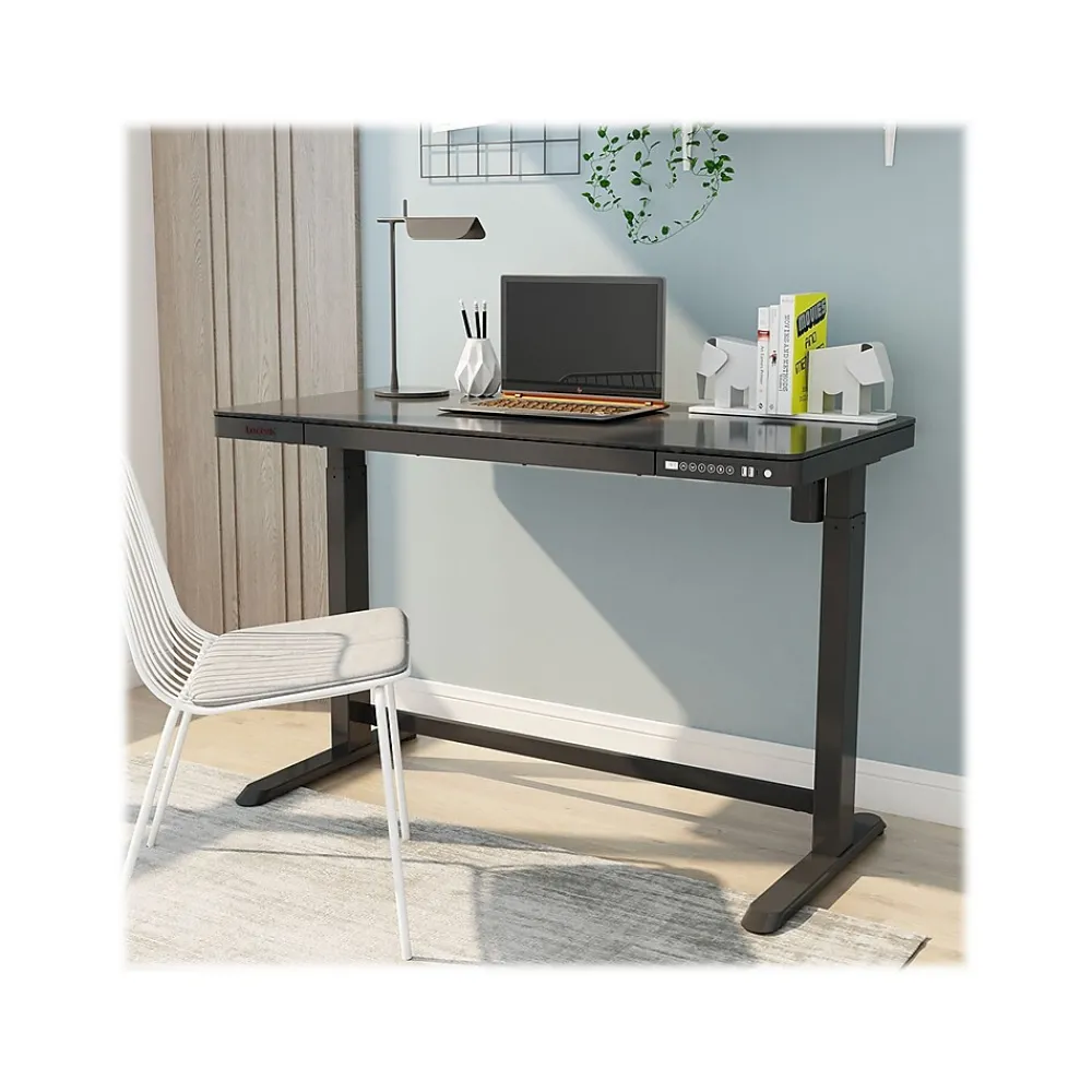 Standing Desks*FlexiSpot 48"W Electric Adjustable Glass Top Standing Desk, Black (EG8B-E)