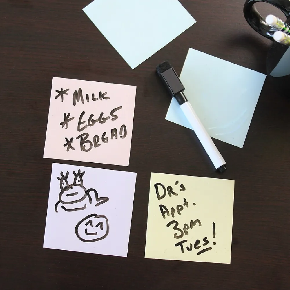 Dry Erase*Flipside Dry-Erase Sticky Notes, 3" x 3", 12/Pack (94433)