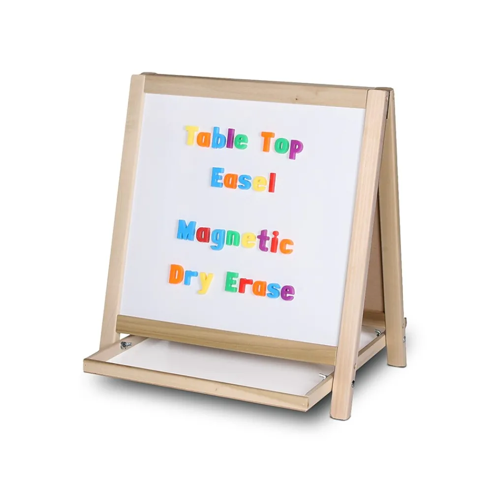 Dry Erase*Flipside Dry-Erase Two-Sided Easel, Wood Frame, 19.5" x 18" (17406)