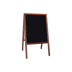 Dry Erase*Flipside Dry-Erase/Chalkboard Marquee Easel, 42", White/Black/Stained Wood (31210)