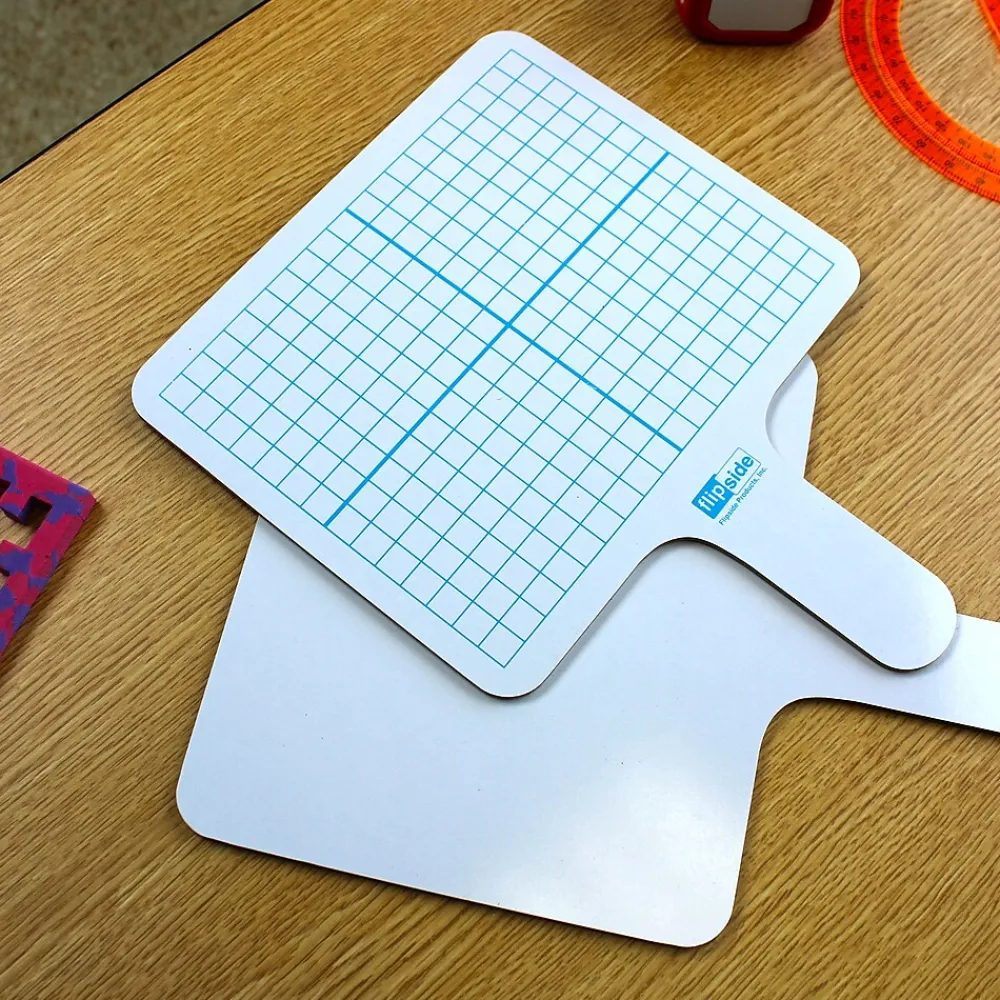 Dry Erase*Flipside Graphing Paddles Dry Erase Whiteboard, 7.75" x 10", 12/Pack (FLP18124)