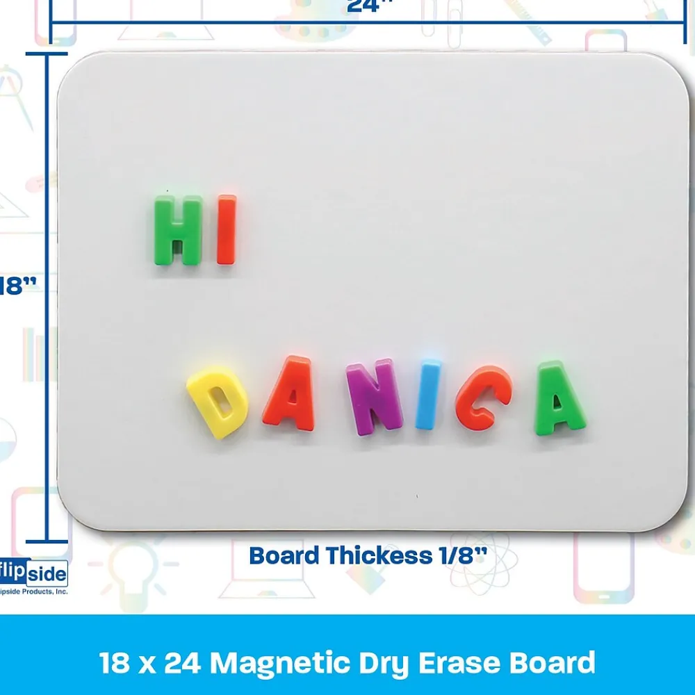 Dry Erase*Flipside Magnetic Dry-Erase Whiteboard, 18" x 24" (FLP10026)