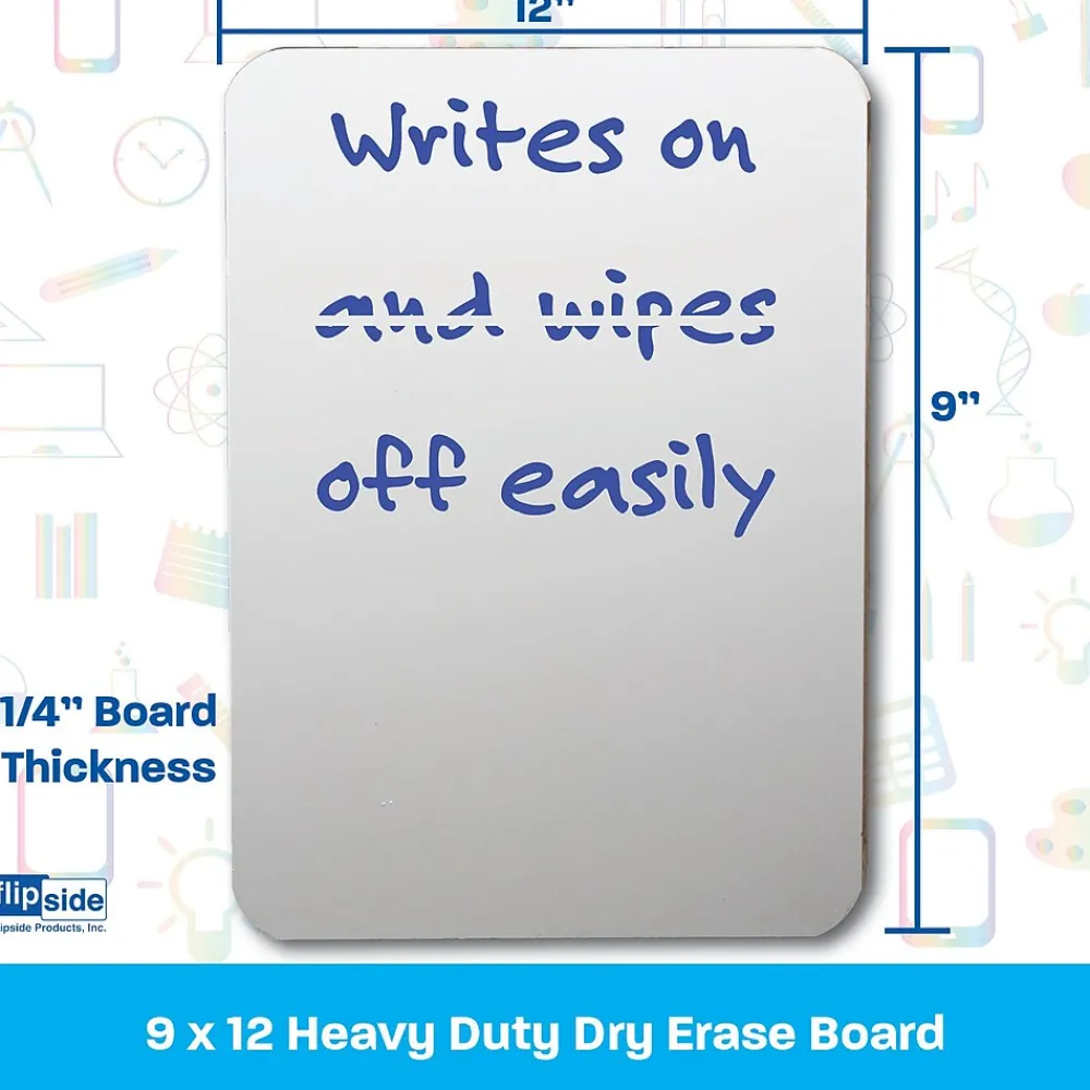 Dry Erase*Flipside Mobile Dry-Erase Whiteboard, 9" x 12", 24/Carton (10070-24)