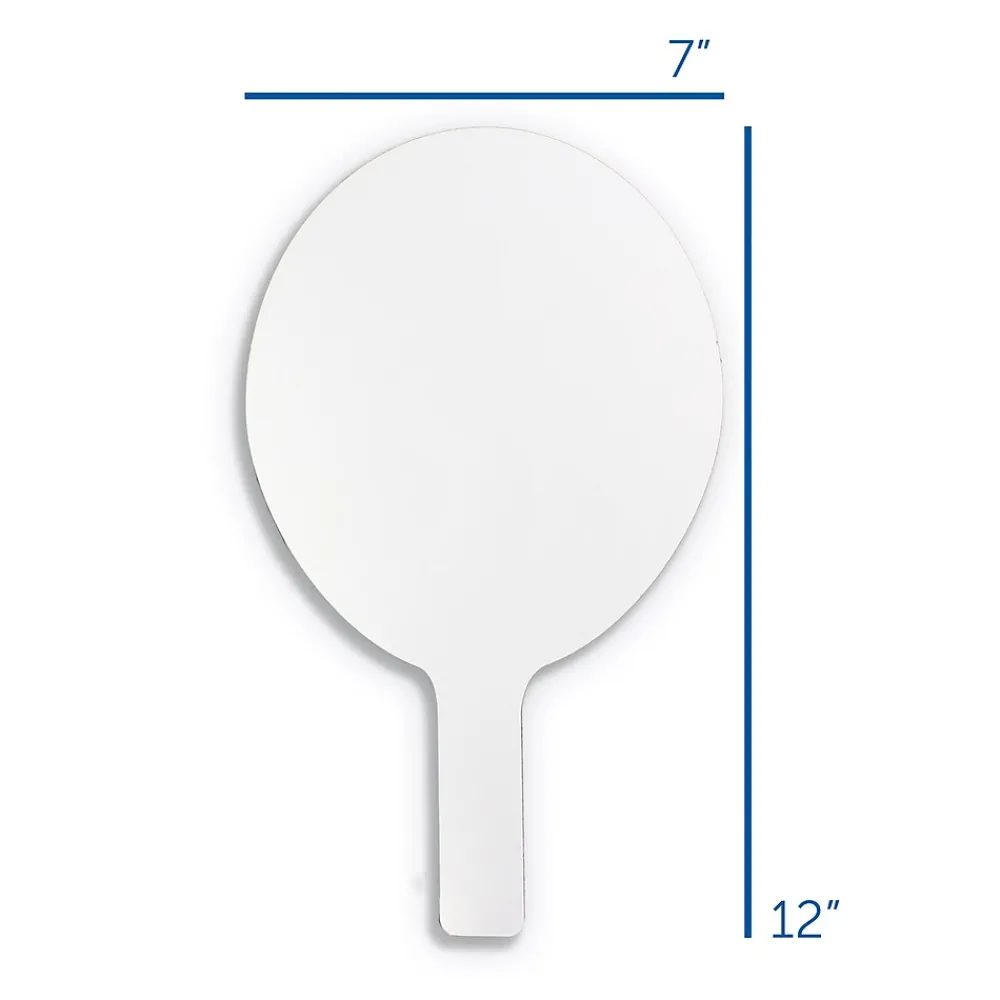 Dry Erase*Flipside Oval Answer Paddle Class Pack Dry-Erase Whiteboard, 7" x 12", 12/Pack (FLP12032)