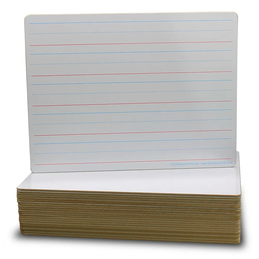 Dry Erase*Flipside Ruled Double-Sided Dry-Erase Whiteboard, 9" x 12", 24/Pack (FLP12034)