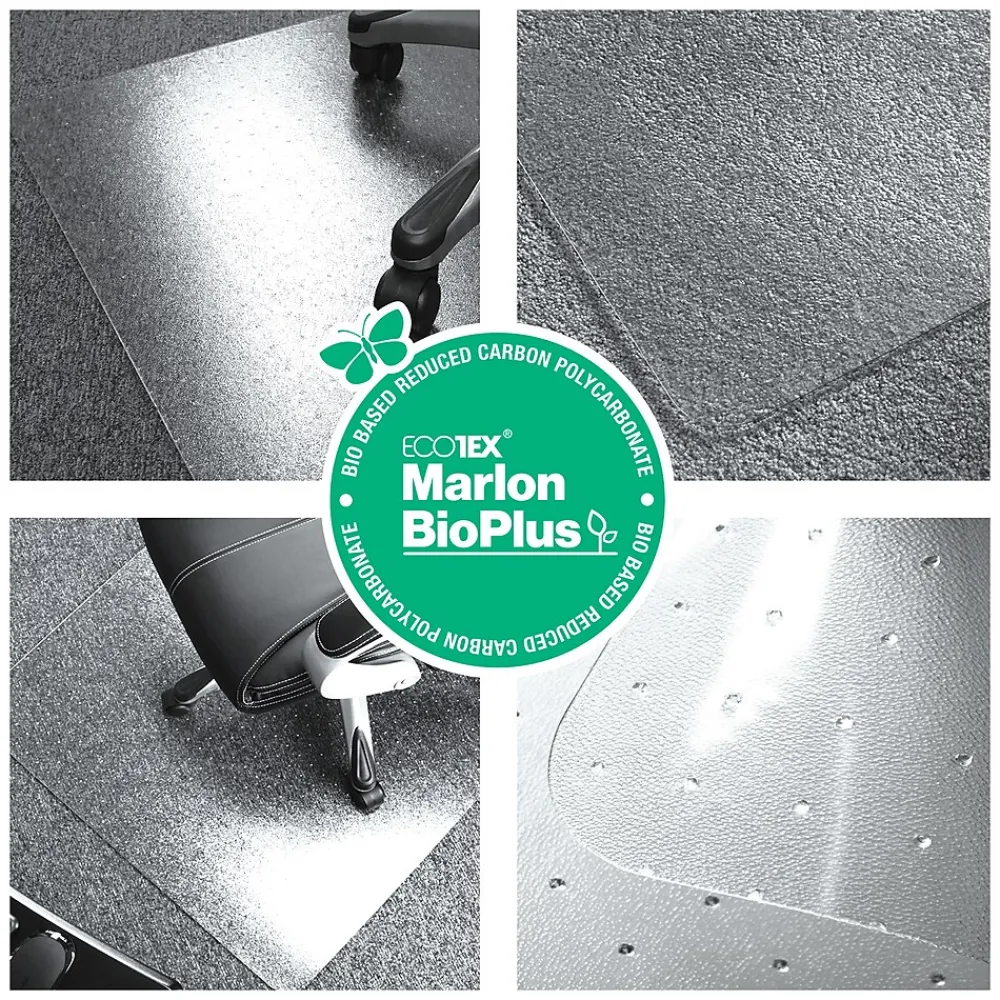 Chair Mats*Floortex Ecotex BioPlus Carpet Chair Mat, 29" x 47", Clear Bio Based Polycarbonate (NCCMFLBG0001)