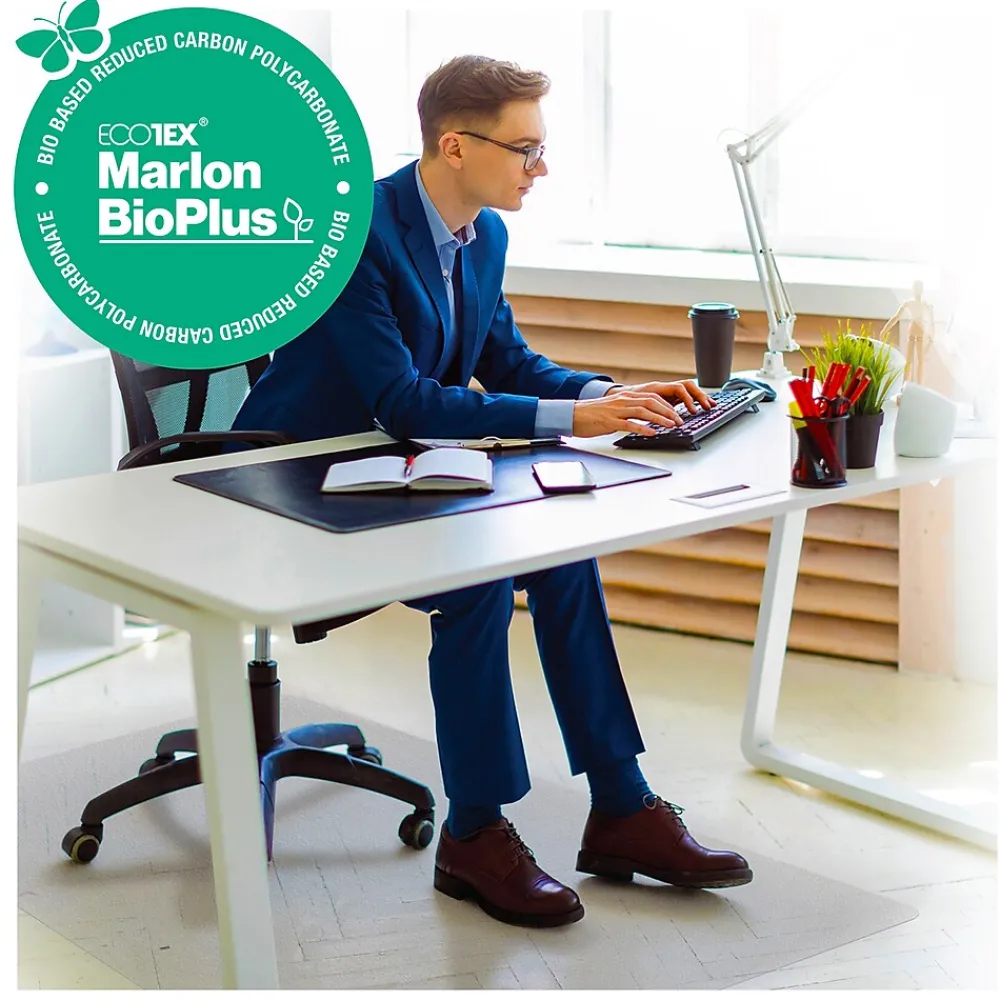 Chair Mats*Floortex Ecotex BioPlus Hard Floor Chair Mat, 35" x 47", Clear Bio Based Polycarbonate (NCCMFLBS0002)