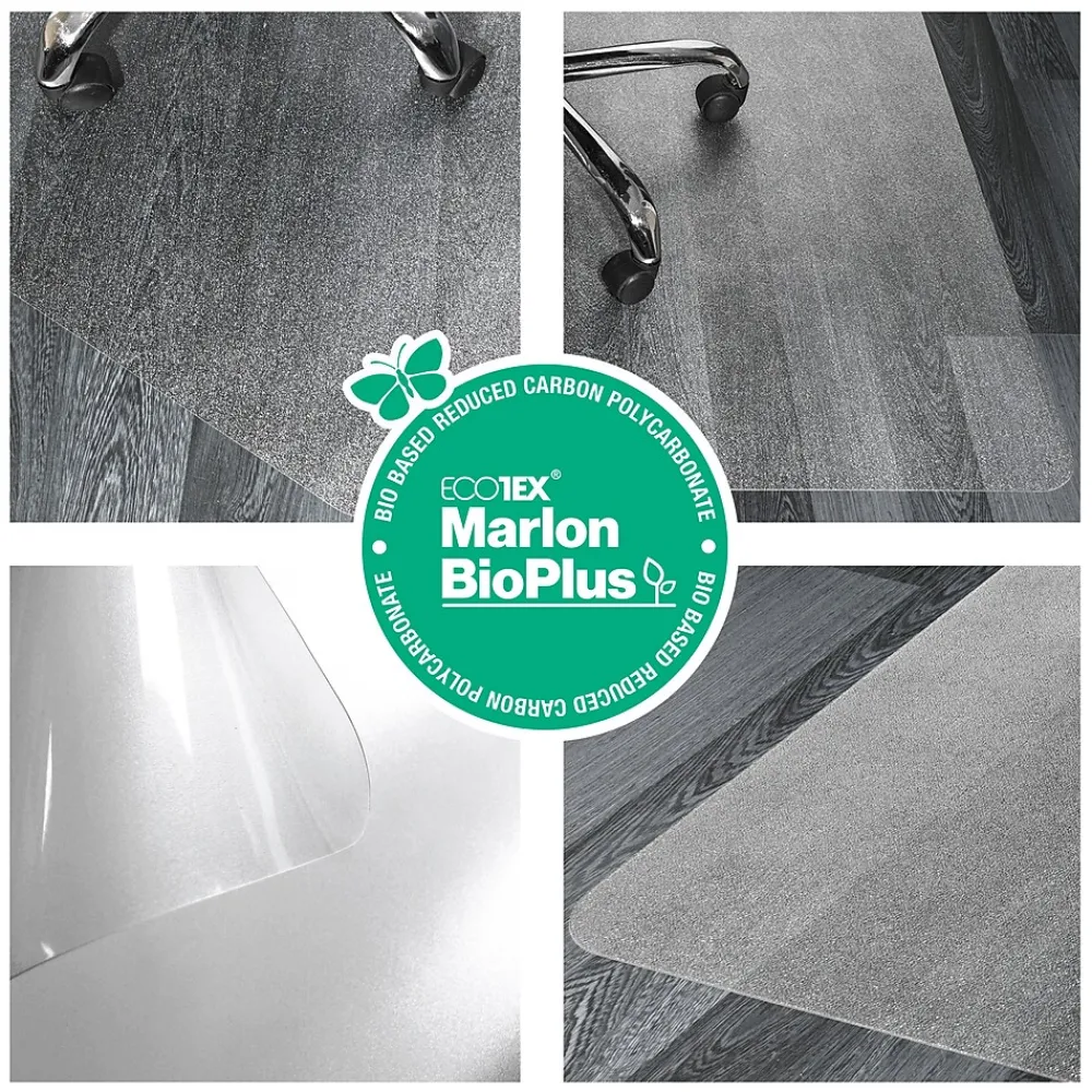 Chair Mats*Floortex Ecotex BioPlus Hard Floor Chair Mat, 29" x 47", Clear Bio Based Polycarbonate (NCCMFLBS0001)