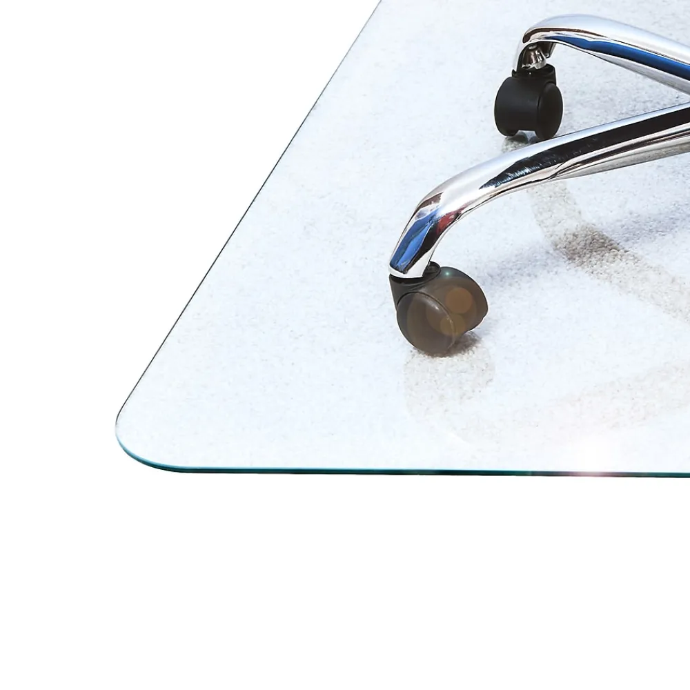 Chair Mats*Floortex Glaciermat Carpet & Hard Floor Chair Mat, 36" x 40", Crystal Clear Glass (NCCMFLGL0012)