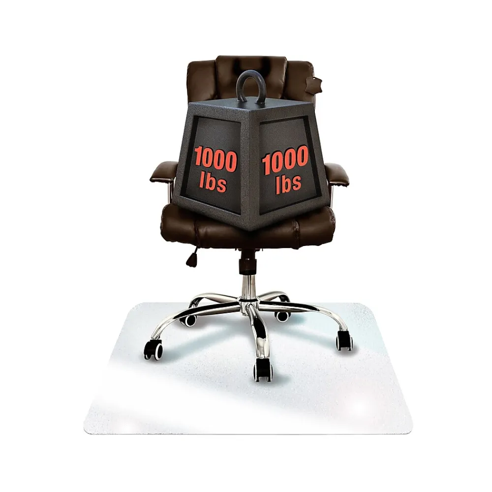 Chair Mats*Floortex Glaciermat Carpet & Hard Floor Chair Mat, 36" x 40", Crystal Clear Glass (NCCMFLGL0012)