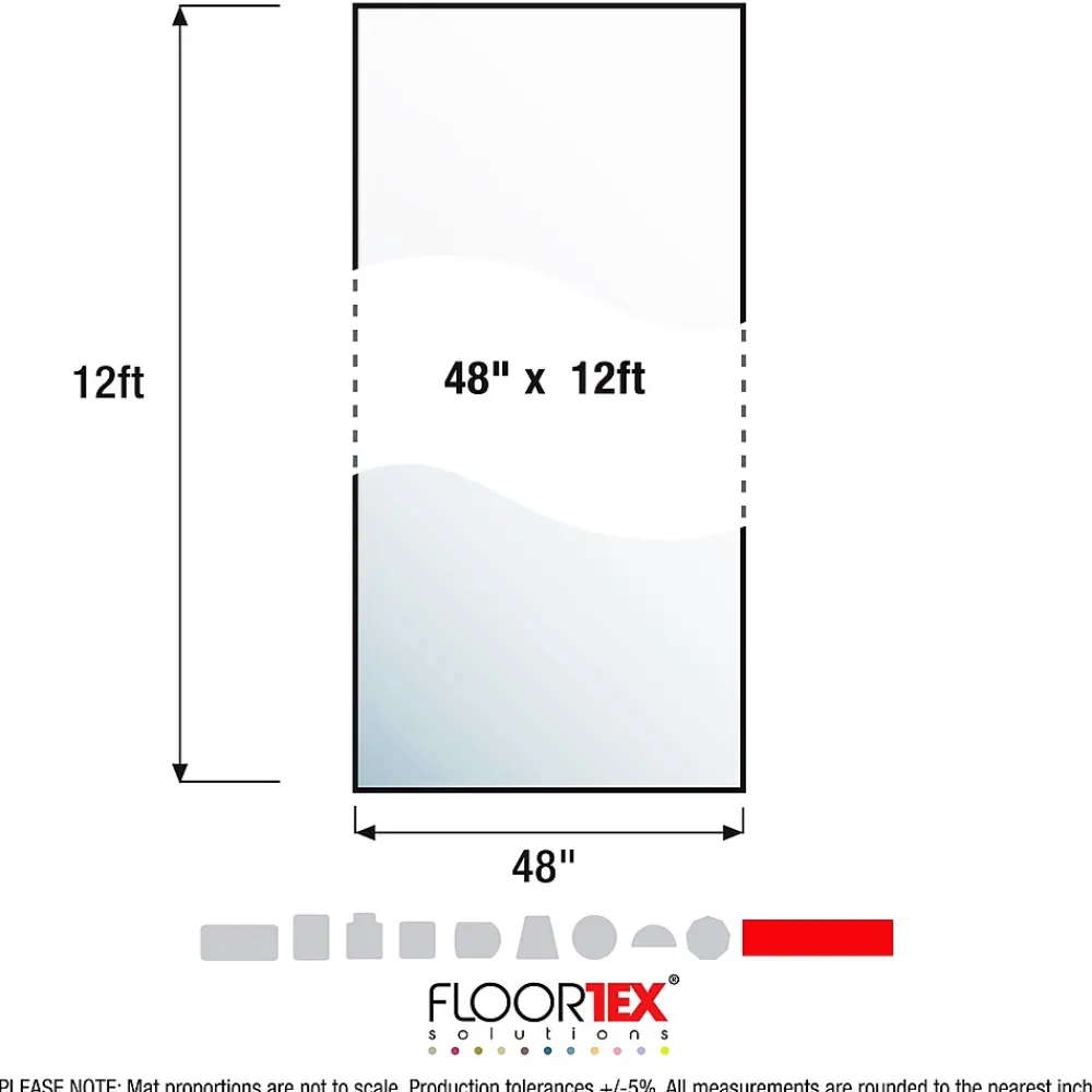 Cleartex Floortex® Long & Strong® Runner 48" x 12ft Rectangular Runner for Carpets up to 3/8", Vinyl (FRR114812EV)