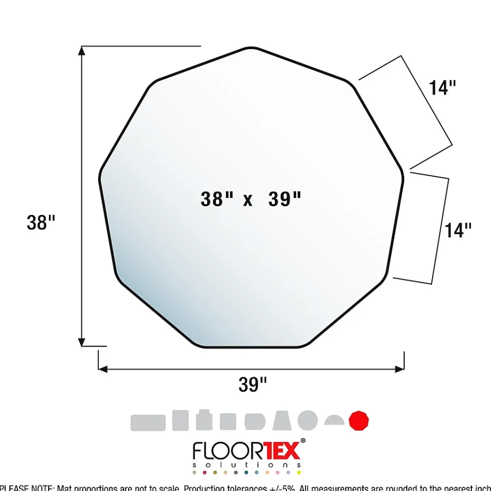 Chair Mats*Floortex 9Mat Hard Floor Gaming Chair Mat, 38" x 39", Blue Polycarbonate (FC121001009RBL)