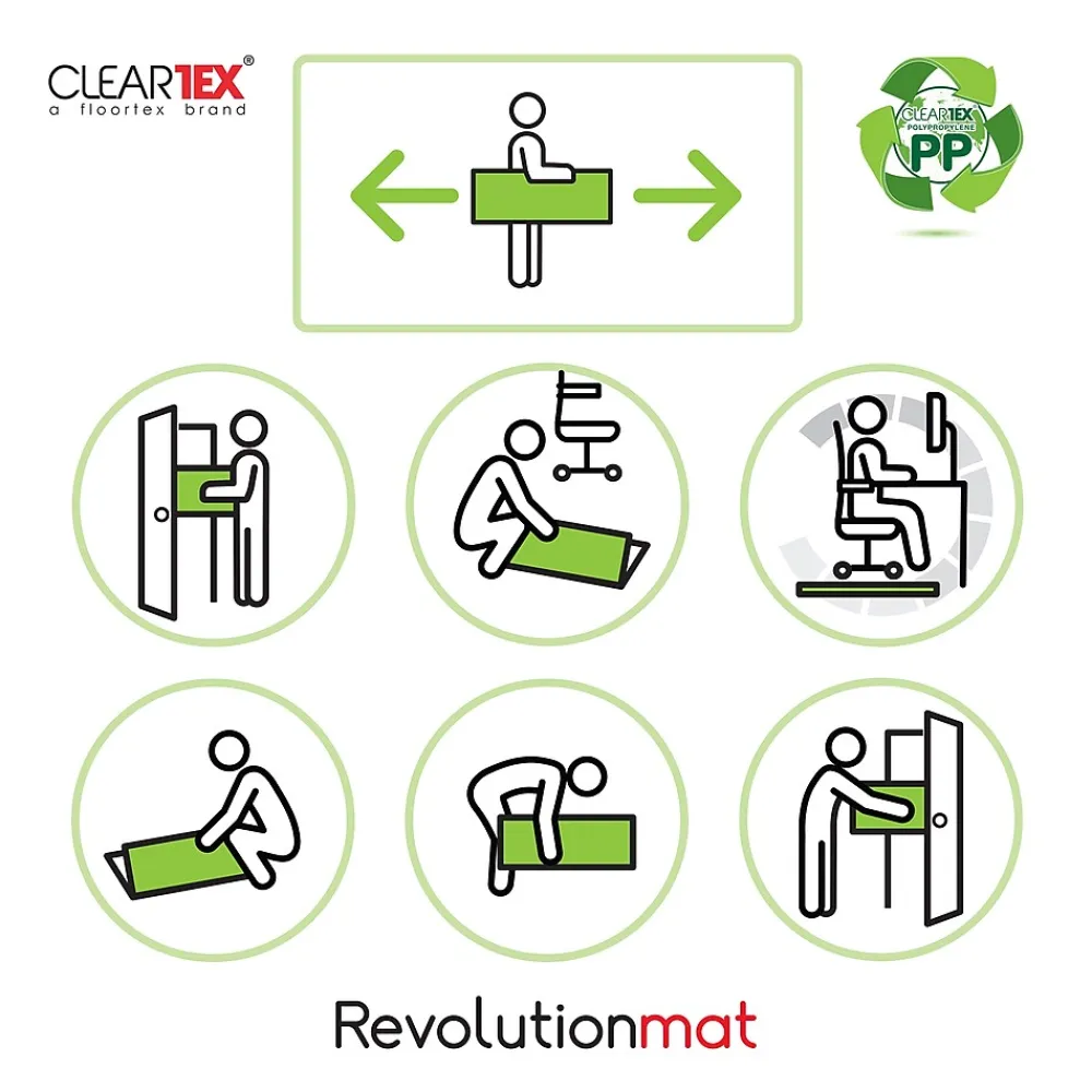 Chair Mats*Floortex Revolutionmat Carpet Chair Mat, 46" x 57", Designed for Low-Pile Carpet, Translucent Polypropylene (NCMFLLGC0004)