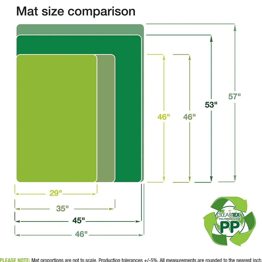 Chair Mats*Floortex Revolutionmat Carpet Chair Mat, 46" x 57", Designed for Low-Pile Carpet, Translucent Polypropylene (NCMFLLGC0004)