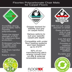 Chair Mats*Floortex Ultimat Carpet Chair Mat, 39 x 49