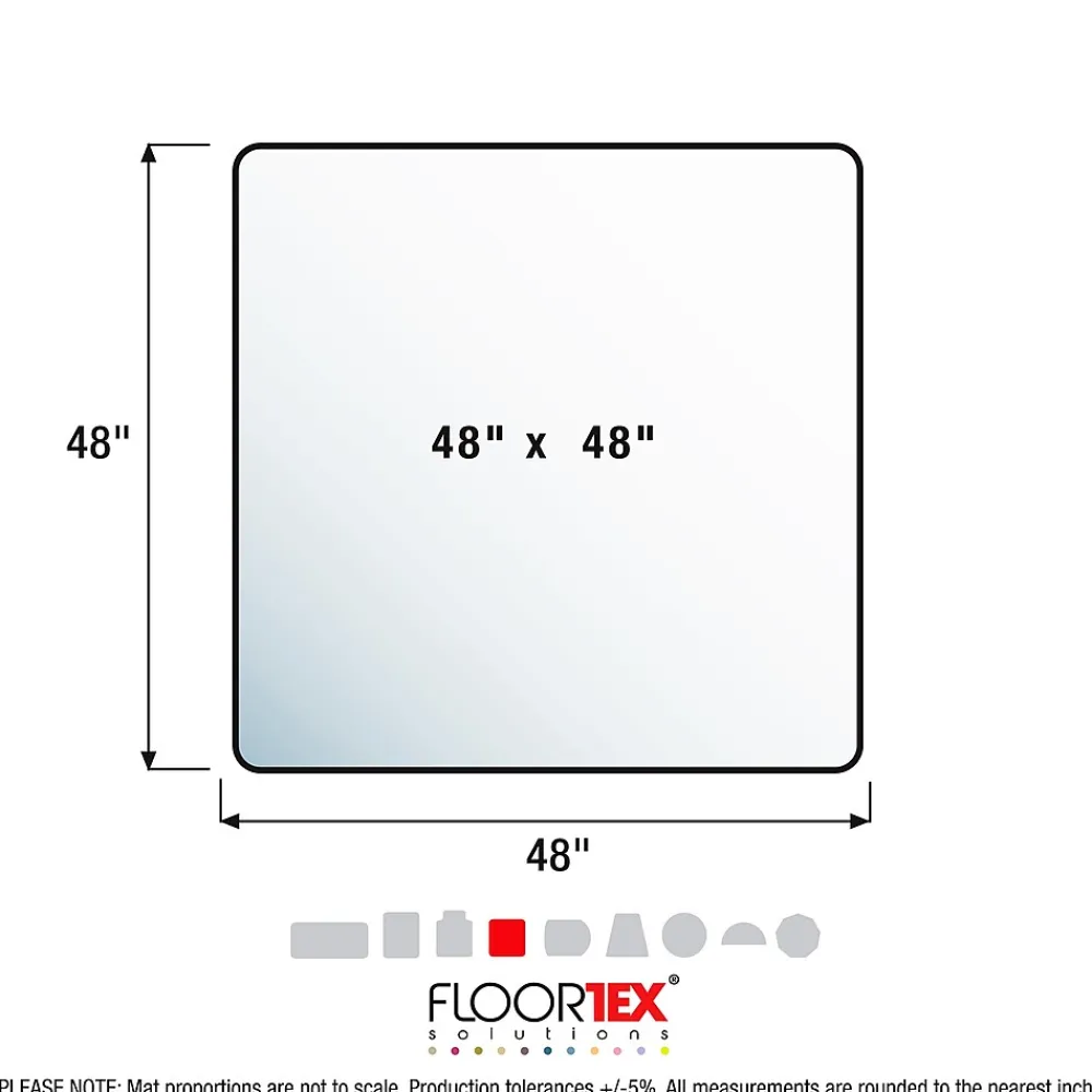 Chair Mats*Floortex Ultimat Hard Floor Chair Mat, 48" x 48", Clear Polycarbonate (1212119ER)