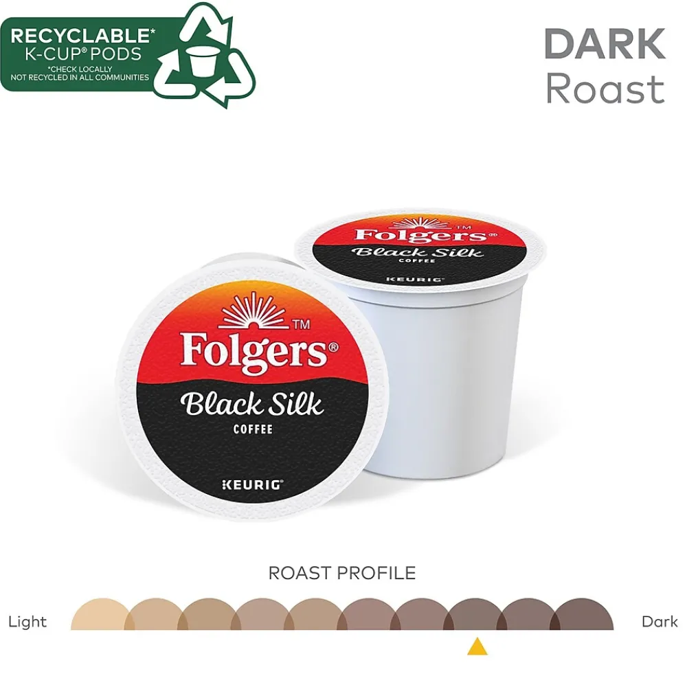 Folgers Black Silk Coffee Keurig® K-Cup® Pods, Dark Roast, 24/Box (6662)