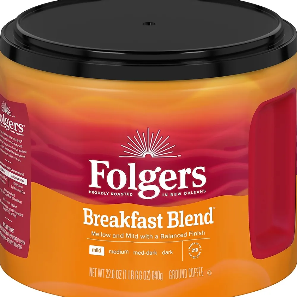 Folgers Breakfast Blend Ground Coffee, Light Roast, 22.6 oz. (2550020529)