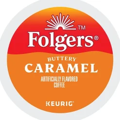 Folgers Buttery Caramel Coffee, Keurig K-Cup Pod, Medium Roast, 24/Box, 4 Boxes/Carton (6680CT)