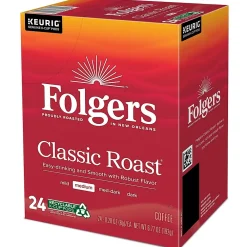 Folgers Classic Roast Coffee Keurig® K-Cup® Pods, Medium Roast, 96/Carton (204496)