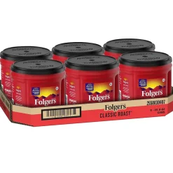 Folgers Classic Roast Ground Coffee, Medium Roast, 25.9 oz., 6/Carton (2550030407CT)