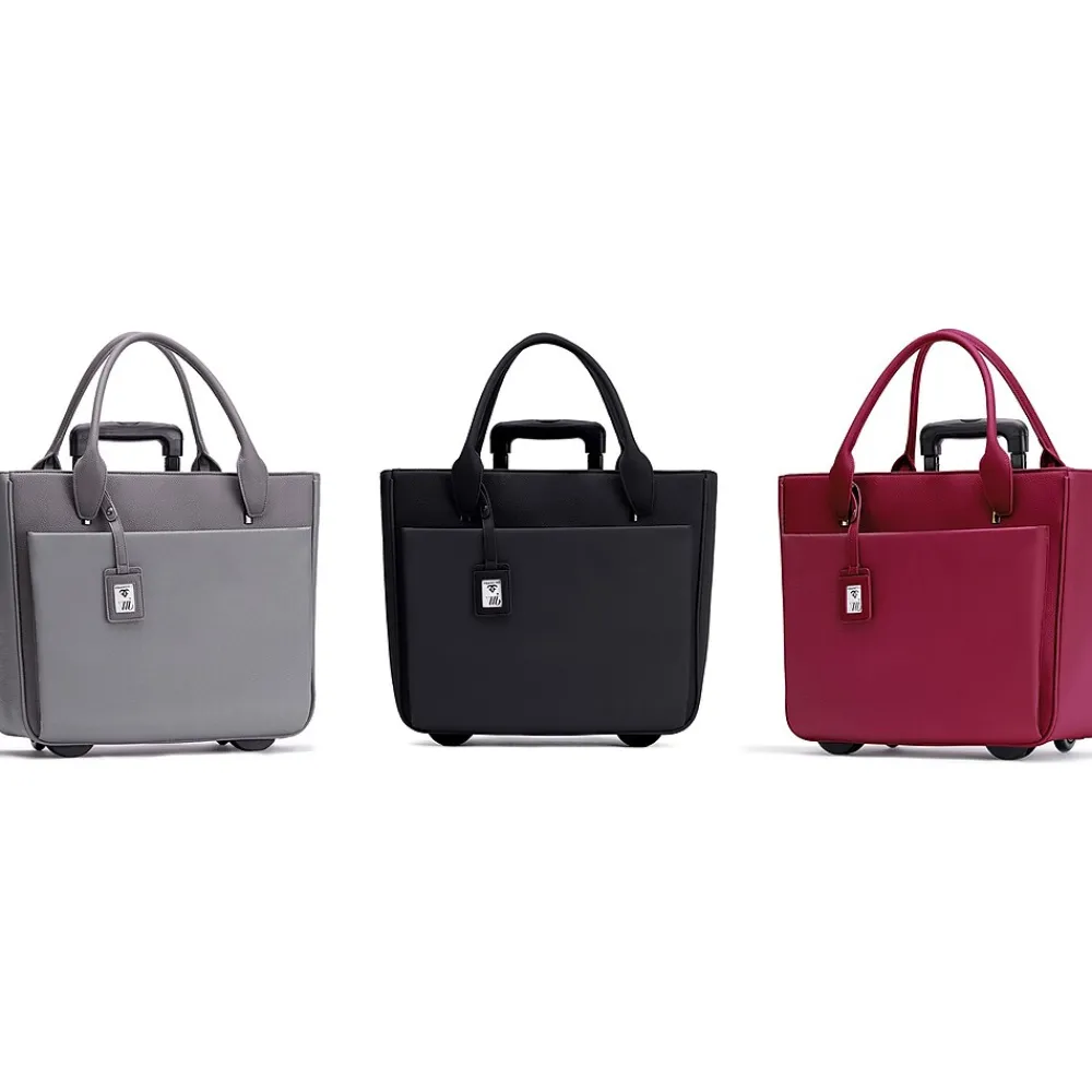 Florence Faux Leather Tote Bag, Black (FLORLRT-01)<Francine Collection Outlet