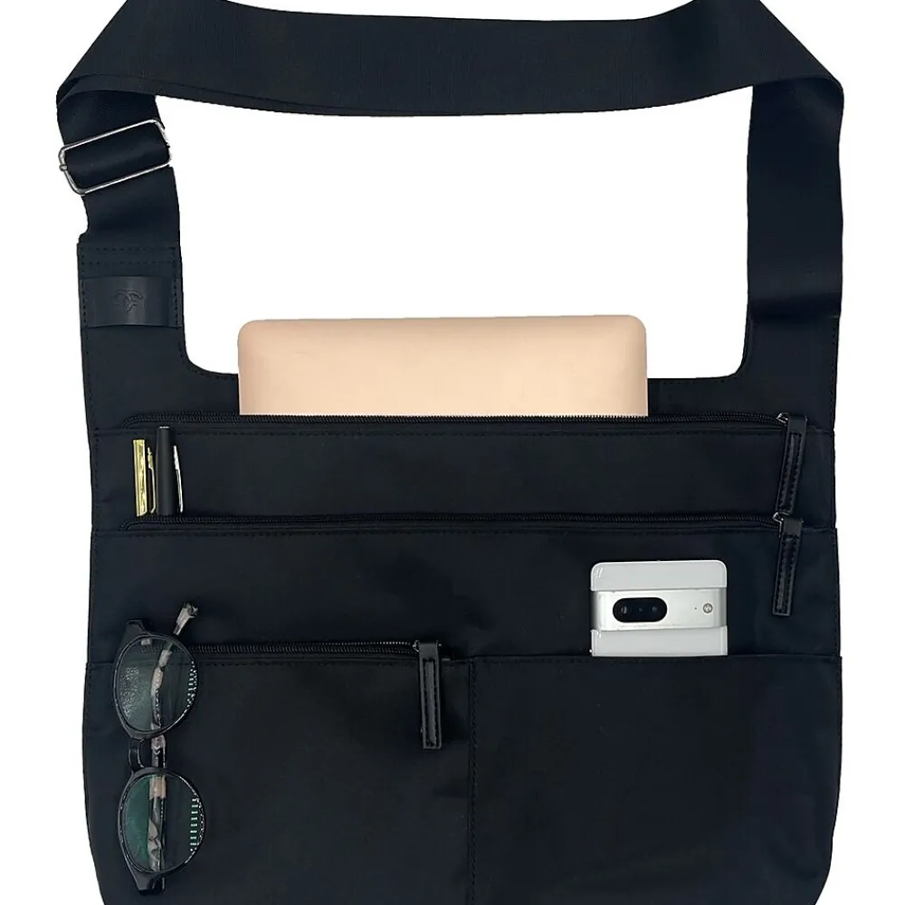 s City Slim Montana 14" Laptop Crossbody Bag, Black (FWC14BKLA23)<Francine Collection New