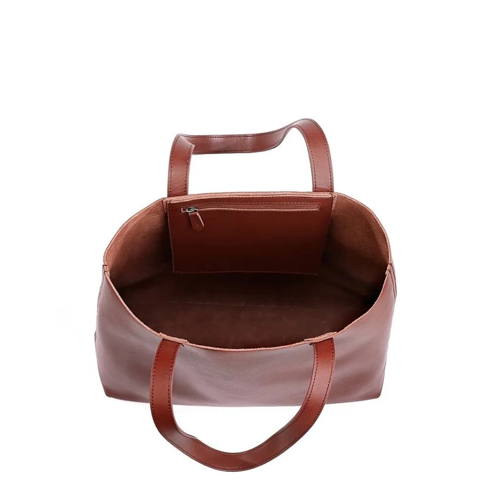 s Made Easy 15.6 Leather Laptop Tote, Brown (FCTBRMADE)<Francine Collection Outlet