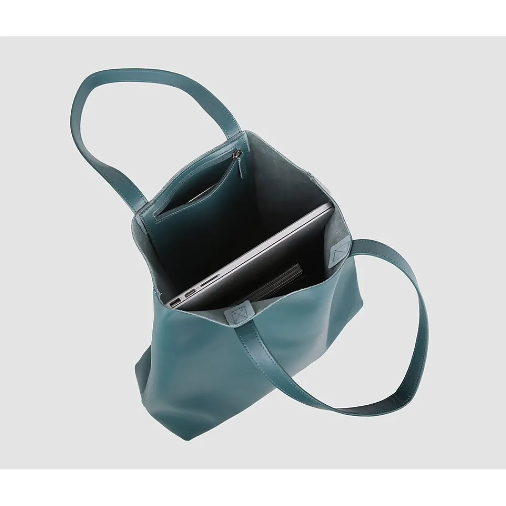 s Made Easy Leather 15.6 Laptop Tote, Green (FCTGRMADE)<Francine Collection Hot