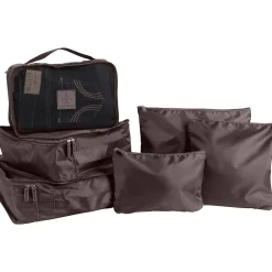 6-Piece Fabric Travel Pouch Set, Water Resistant, Espresso (27105-ESPRESSO)<G Force New