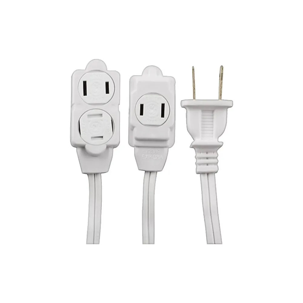 GE Polarized 15' Extension Cord, 3-Outlet, White (51962)