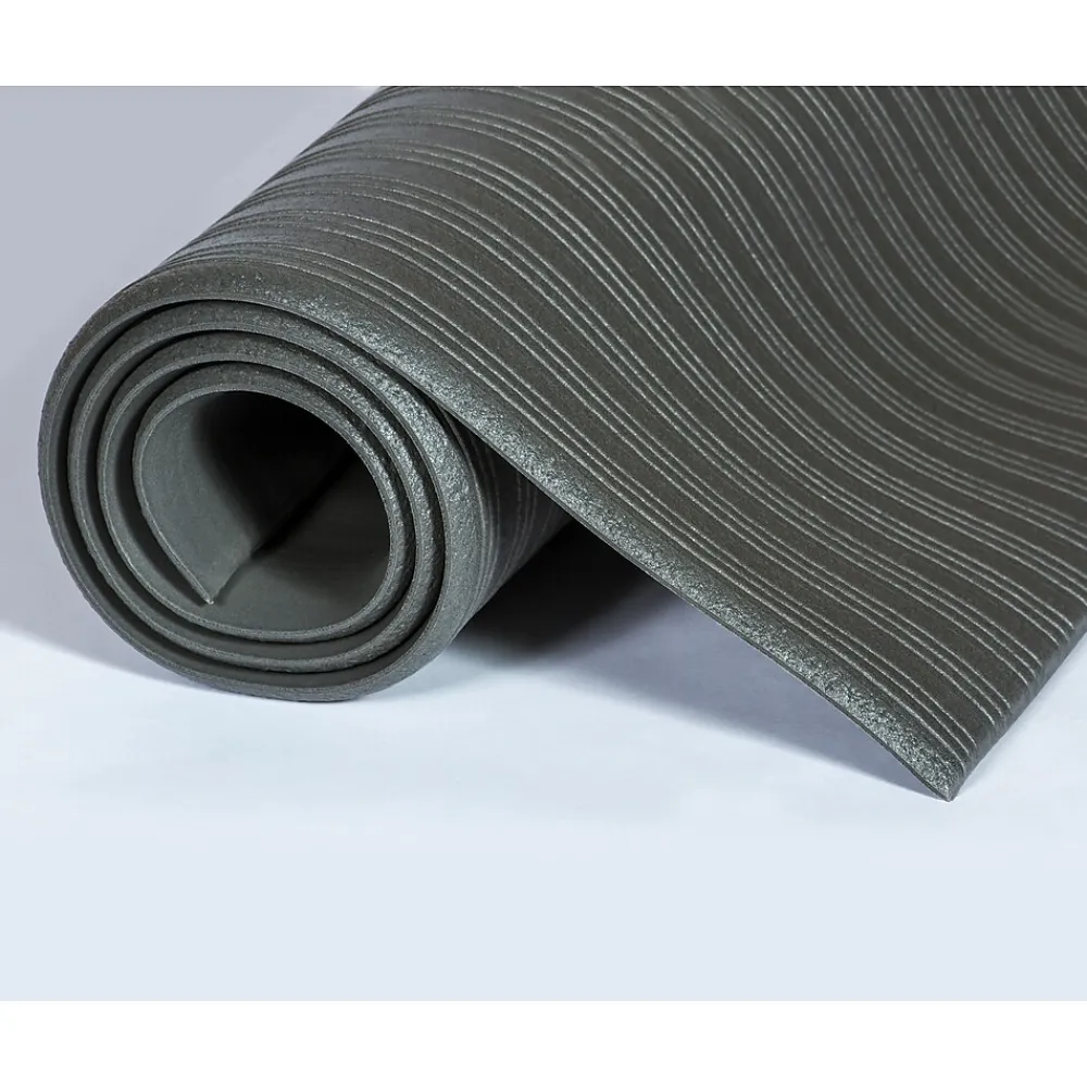 Genuine Joe #410 Tuff-Spun Foot-Lover Anti-Fatigue Commercial Wiper Entrance Floor Mat, 3' x 10', Gray (FL 3610GY)