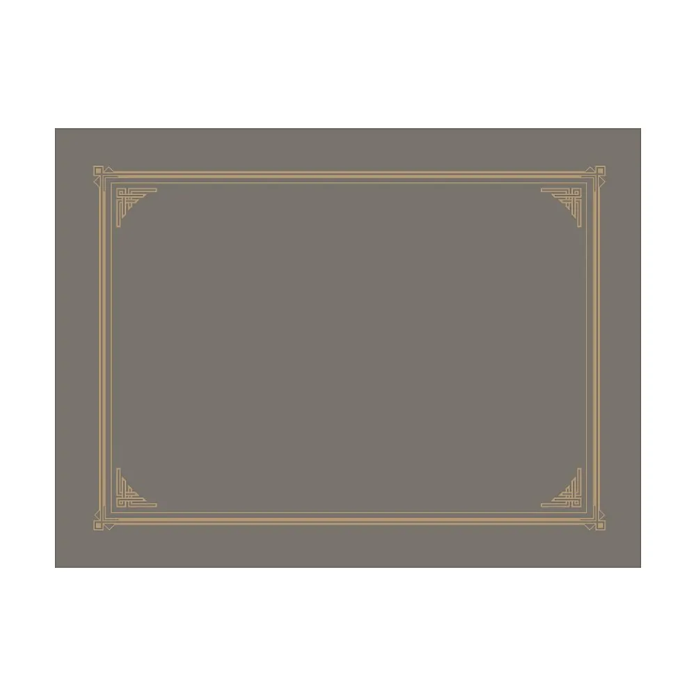 Awards & Certificates*Geographics Classic Linen Certificate Holders, 8.5" x 11", Gray/Gold, 6/Pack (49323)