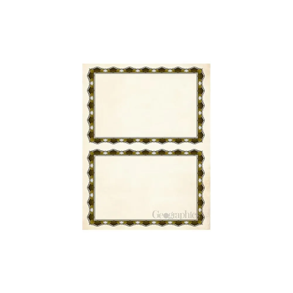 Awards & Certificates*Geographics 2-UP Crown Gold Mini Certificates, 8.5" x 11", Gold, 30/Pack (48767)