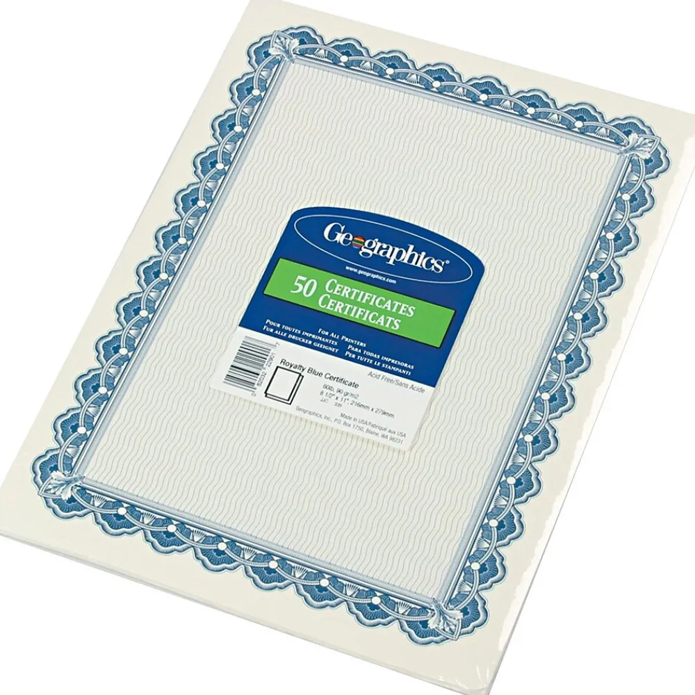 Awards & Certificates*Geopaper Certificates, 8.5" x 11", 50/Pack (GEO22901)