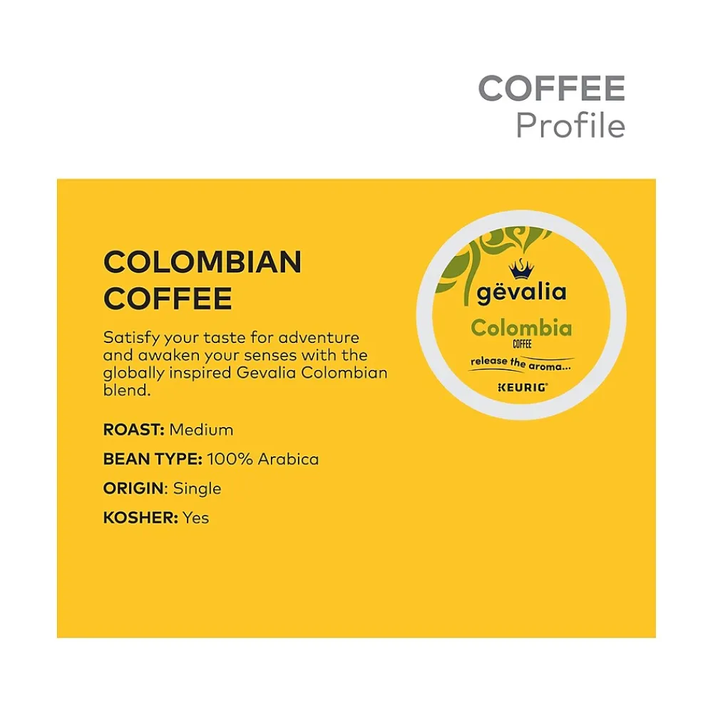 Gevalia Colombia Coffee Keurig K-Cup Pods, Medium Roast, 96/Box (5304CT)