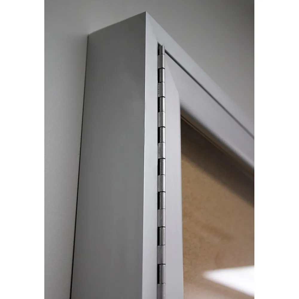 Bulletin*Ghent 4' H x 5' W Enclosed Natural Cork Bulletin Board with Satin Frame, 2 Door (PA24860K)